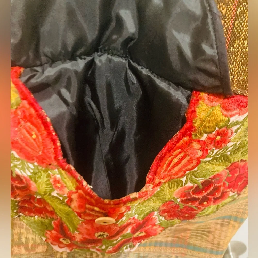 5 for $10: HANDMADE Floral Embroidered Shoulder Bag approx 12” x 14” - Picture 3 of 8